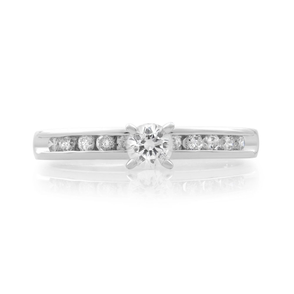 Rachel Koen Diamond Engagement Ring Platinum 0.35cttw Size 6.5